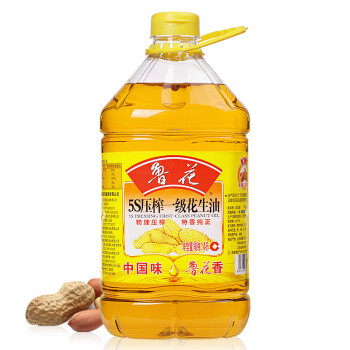 鲁花 食用油 5S 物理压榨 压榨一级 花生油4L （新老包装随机发放）