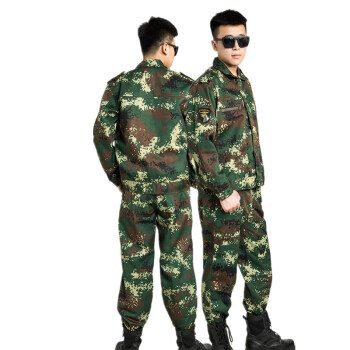 兵衣服作訓服軍訓服春秋季耐磨勞保工作服學生服 二炮帆布面料迷彩