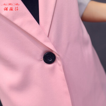 诺薇莎 2015秋装新款韩版修身显瘦中长款小西装女休闲女式薄款外套 灰色 XXL
