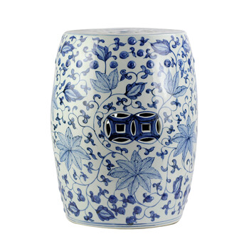 荣窑坊 景德镇手绘青花瓷凳 中式陶瓷凳鼓凳梳妆换鞋凳子沙发边几茶几 户外浴室客厅餐厅家具
