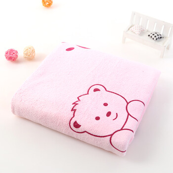浴巾宝宝可爱卡通浴巾比纯棉柔软洗澡大毛巾吸水游泳儿童浴巾 熊脚丫