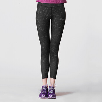 探路者速干裤女春夏户外女式弹力速干透气印花九分裤 星空黑 l