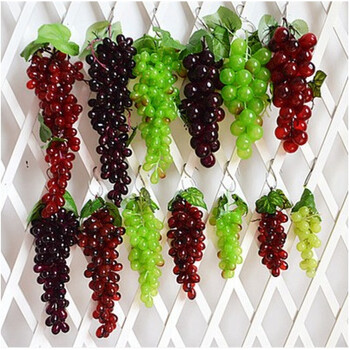 仿真葡萄串塑料提子仿真模型假蔬果蔬菜水果店室内装饰摆件 约85粒酒