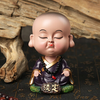摆件摇头可爱小和尚车饰保平安车载车内饰品车上装饰用品 摇头-淡定
