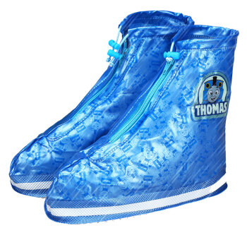 托马斯和朋友(Thomas&Friends)儿童便携式雨鞋套加厚平底男童防滑防水小学生雨靴套(夜光标)TXT-003  XL码