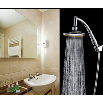 电动简易淋浴器 家用微型抽水潜水泵洗澡泵220v转12v 豪华顶喷花洒