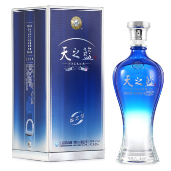 洋河蓝色经典 天之蓝 52度 单瓶装高度白酒375ml 口感绵柔浓香型