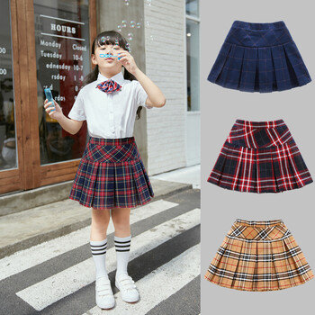 童装女童格子百褶半身短裙套装儿童小学生英伦校服夏季防走光裙子