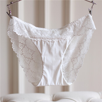 欧美女士内裤三角裤低腰蕾丝网纱性感透明无痕可爱春夏诱惑 白色 m