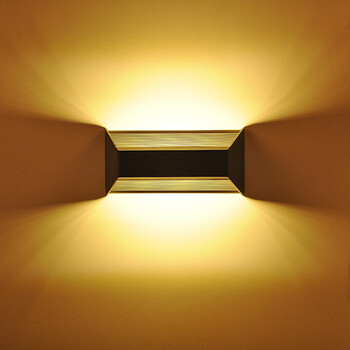 户外壁灯防水简约现代上下照墙壁灯装饰壁灯室外壁灯防水庭院灯 橙色