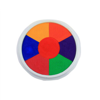 儿童大号手指画印泥可水洗绘画颜料手掌拓印涂鸦彩绘手印盘 七色大盘