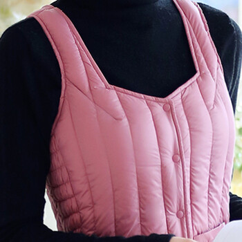 高梵 2015秋冬新款韩版轻薄羽绒服 时尚百搭羽绒马甲女短款修身显瘦 GM1511093A 皮粉 165/L