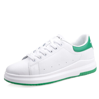 领舞者 lingwuzhe 休闲鞋 时尚简约平底小白鞋女鞋 白绿 38