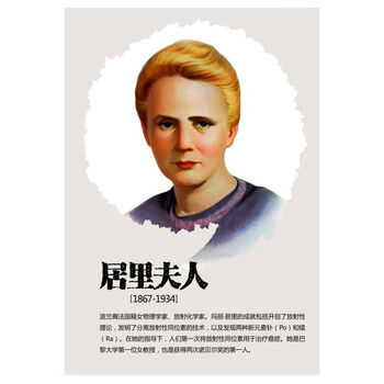 家壁画中外科学家名人名言挂画学校装饰画辅导班墙画sn4524 居里夫人