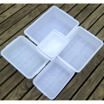 加厚白色塑料盘/尼龙塑料盒/食品级塑料冰盘/冰盒/白色周转箱 6号长50