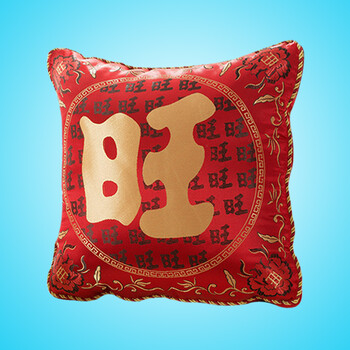 锦缎抱枕被 靠垫被 多功能抱枕被子两用被子 汽车靠垫被子 万事兴旺