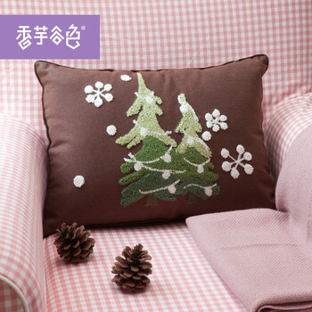 香芋谷色 棉麻布艺沙发床头靠枕 不含芯 创意卡通棉抱枕靠垫 融化 7#纯棉布 43x31cm抱枕套