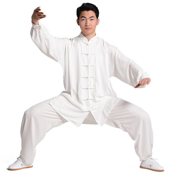 太极服秋冬练功服 白色长袖 xxl