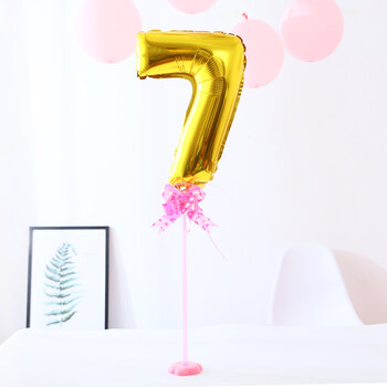天汽球装饰儿童生日派对节日求婚表白铝箔气球桌摆 金色数字7桌飘全套