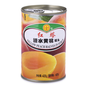 紅塔 糖水黃桃罐頭 425克×6罐  黃桃對開 水果撈 整箱裝 東北特產