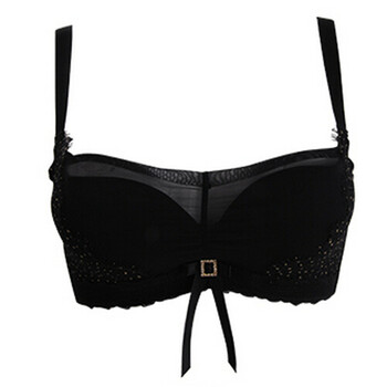 体会内衣调整型抹胸式性感蕾丝抹胸款3/4中模杯文胸wbs0081 黑色 75c