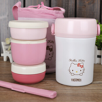 膳魔师THERMOS儿童保温便当/午餐盒 饭盒 外带盒JBC-800 JBC-801-PK 白色