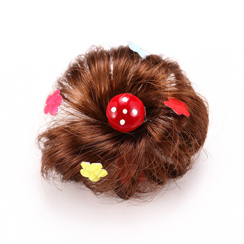 儿童发夹头饰公主淑女假发丸子头花苞头发卡头花宝宝女童夹子发饰