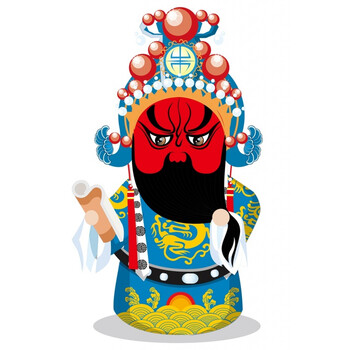 卡通单个京剧人物脸谱生旦净末丑平剧装饰壁画防水pvc墙贴纸自粘 a3款