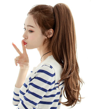 韩乐丝(hanlesi) 韩国女生加长梨花大卷抓夹马尾微卷内扣梨花假发马尾