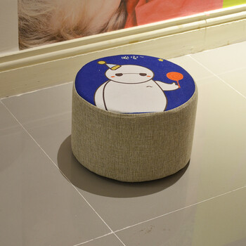 家用客厅沙发圆凳茶几凳坐墩布艺换鞋凳 低款晚安大白(高度20厘米)