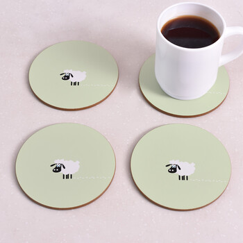 4个装定制创意可爱木质防滑杯垫日式北欧茶杯水杯垫子欧式隔热垫 圆形