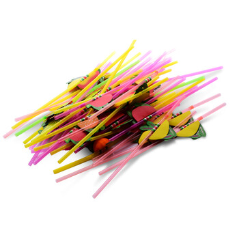 立体水果拉花创意吸管实用可弯吸管咖啡饮料吸管个性礼品50支装