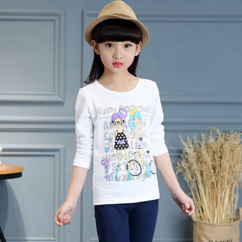 peak&hua儿童长袖t恤春秋装8秋衣上衣9女孩10女童丅恤11棉6打底衫12岁