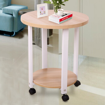 现代简约迷你移动小圆桌小户型客厅多功能沙发边桌带轮边几小桌子