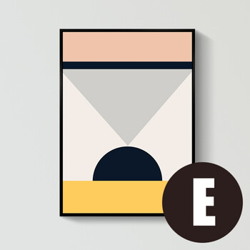 现代简约抽象装饰画客厅餐厅卧室玄关北欧创意个性墙画几何三联画 e款