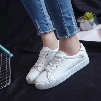 小白鞋女2018春夏季韩版平底板鞋学生帆布鞋子潮 白色 36
