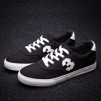 春季帆布鞋男低帮系带板鞋学生韩版休闲鞋子男潮流布鞋男百搭个性板鞋