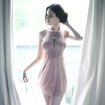yomi 情趣内衣性感蕾丝睡裙女透明睡衣装女仆制服极度旗袍激情睡袍