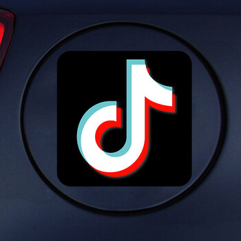 爱合伙汽车内涵段子抖友抖音贴纸logo嘴唇车贴改装尾标创意夜光车贴