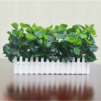 仿真花草植物假绿植物假花摆件室内客厅窗台装饰木栅栏假绿萝盆栽