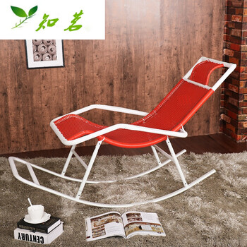 藤椅摇椅躺椅逍遥椅午睡椅懒人椅子居家休闲摇摇椅阳台老人椅 红色