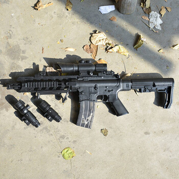 m4手动上膛下供弹电动连发水弹枪儿童男孩cs玩具抢水晶蛋步枪 可调瞄