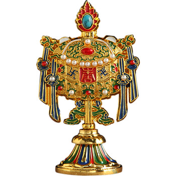 藏传佛教用品鎏金八吉祥摆件密宗法器供品吉祥八宝佛像组合