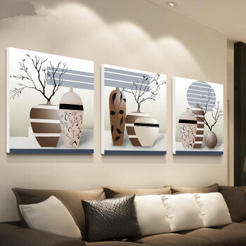 沙发背景墙装饰画现代大气客厅挂画三联画欧式壁画立体小清新孔雀sn