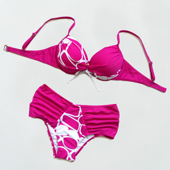 加大码比基尼 绿色黑色 双肩带搭扣大胸女士游泳衣 湖绿 48一套