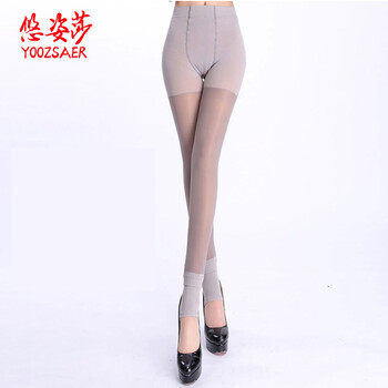 悠姿莎打底裤女秋冬加绒加厚假透肉修身打底裤袜踩脚款2015新款韩版 藏蓝色 均码