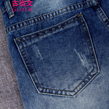 古洛文 2016春季新款时尚牛仔背带裤两件套女装韩版修身显瘦破洞猫爪学院风牛仔连体长裤套装 条纹上衣牛仔裤 M