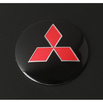 三菱轮毂车标贴 劲炫蓝瑟翼神轮胎中心盖车标贴 三菱黑红标一片价