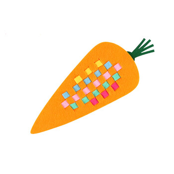 布艺编织玩具幼儿园早教diy手工创意粘贴 儿童不织布教具 胡萝卜