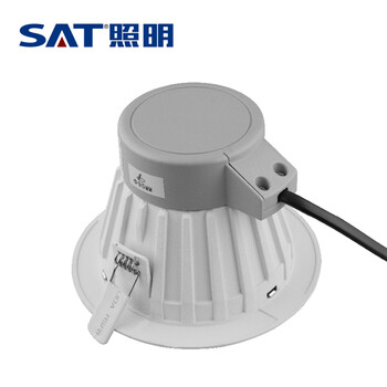 SAT照明活之彩系列一体化压铸LED筒灯过道办公室学校商场基础照明 开孔8cm 3W平面 哑白 4000K暖白光